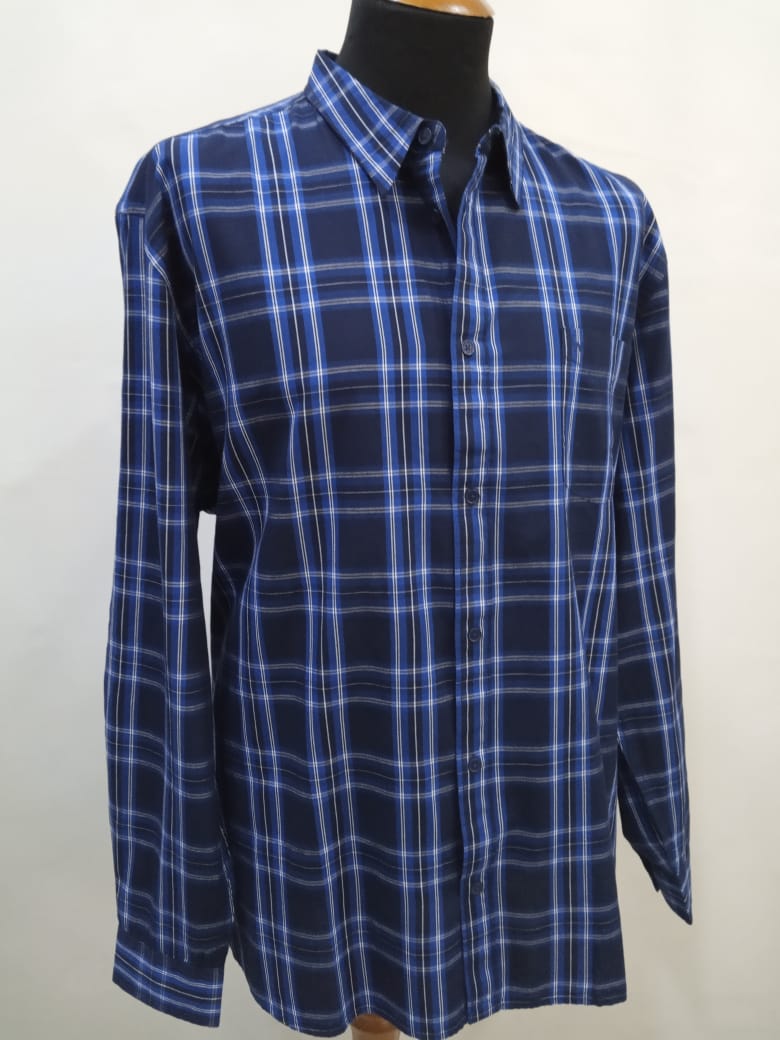 Мужская рубашка с длинным рукавом W5A14M114 темно-синяя