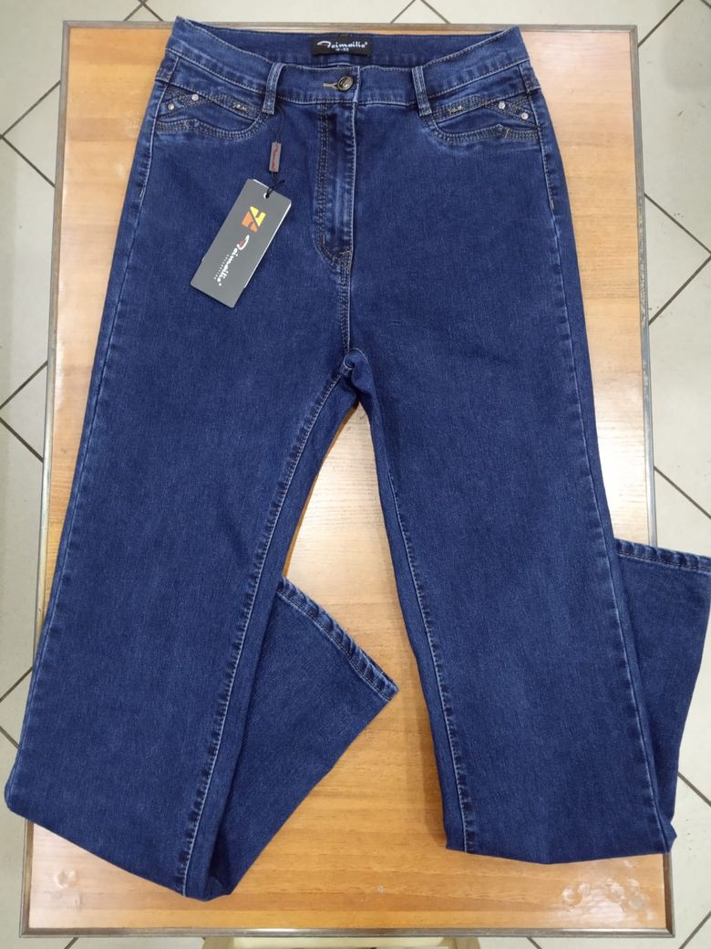 Женские джинсы Фимелис с поясом на резинке темно-серые
