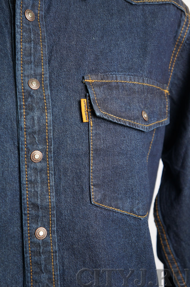 Фото джинсовой рубашки Монтана 12190 RW темно синей